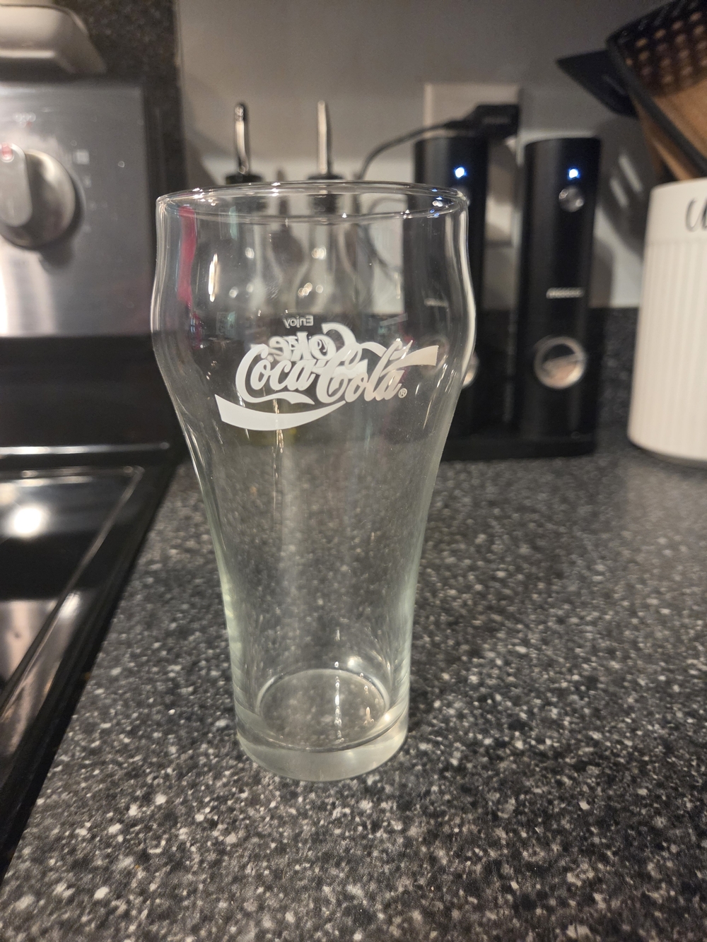 Vintage Coca-Cola Clear Glass with White Logo